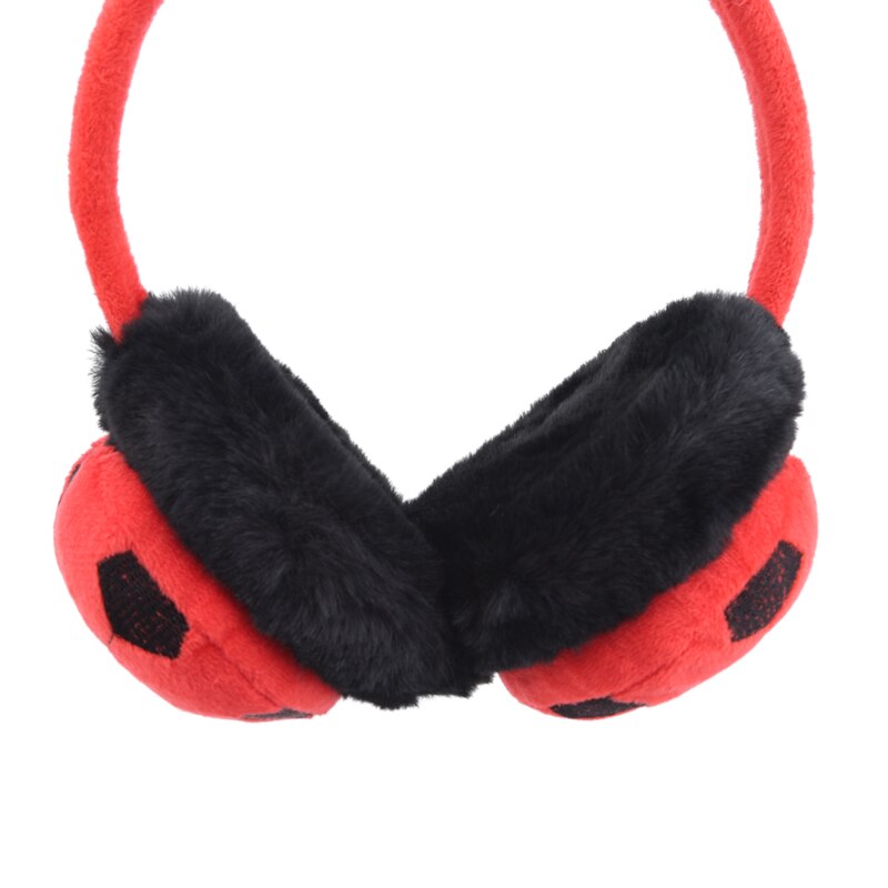 Nowe chłopięce i dziewczęce zimowe ciepłe śliczne futrzane kreskówki pluszowe nauszniki dla dzieci zagęścić pokrycie uszy dla dzieci nauszniki z pałąkiem na głowę: czerwony czarny
