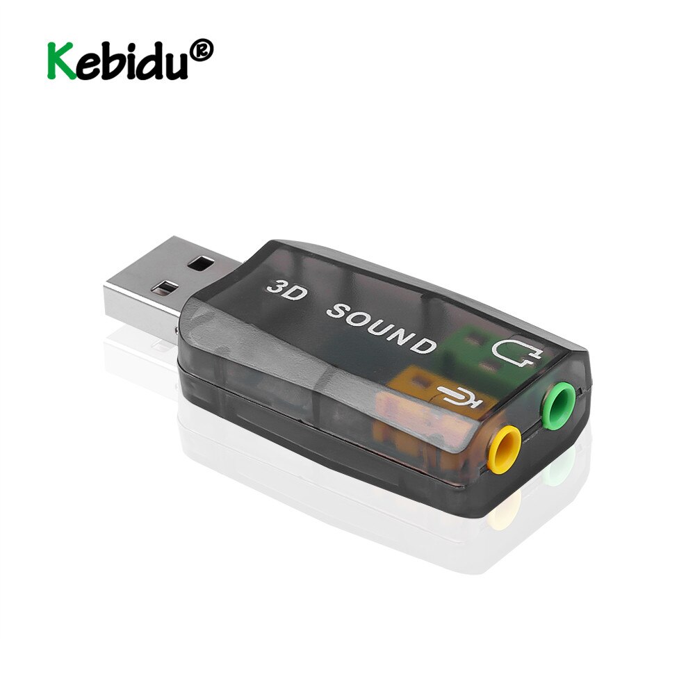 Mini ekstern usb  to 3.5mm mikrofon hovedtelefonstik stereo headset 3d lydkort lydadapter højttaler interface til bærbar computer
