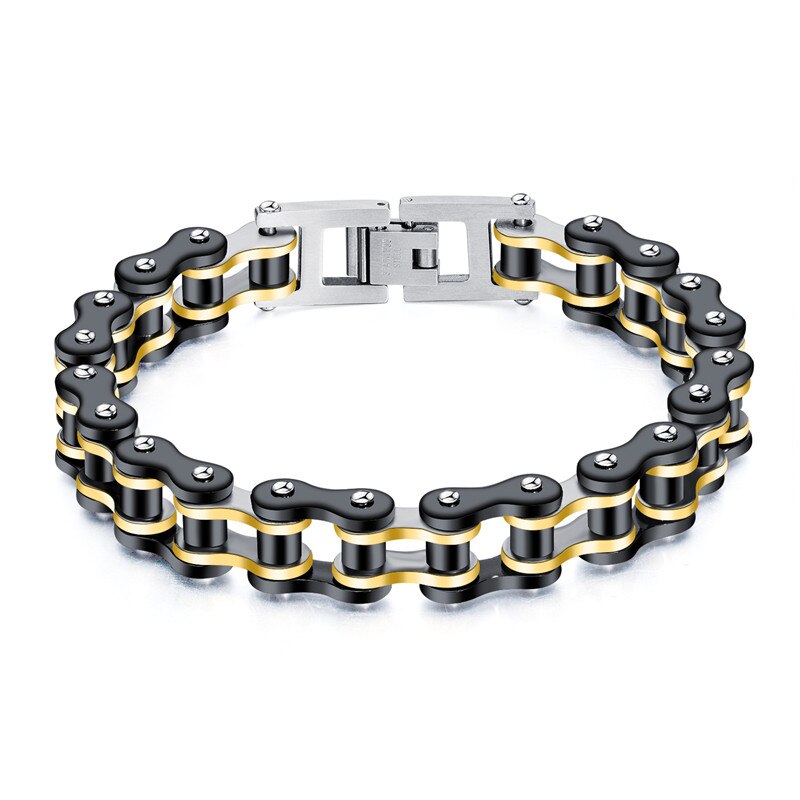 ZORCVENS Punk Rock 316L Stainless Steel Biker Mens Bracelet Link Chain Motorcycle Bike Bicycle Chain Bracelets Bangles Jewelry