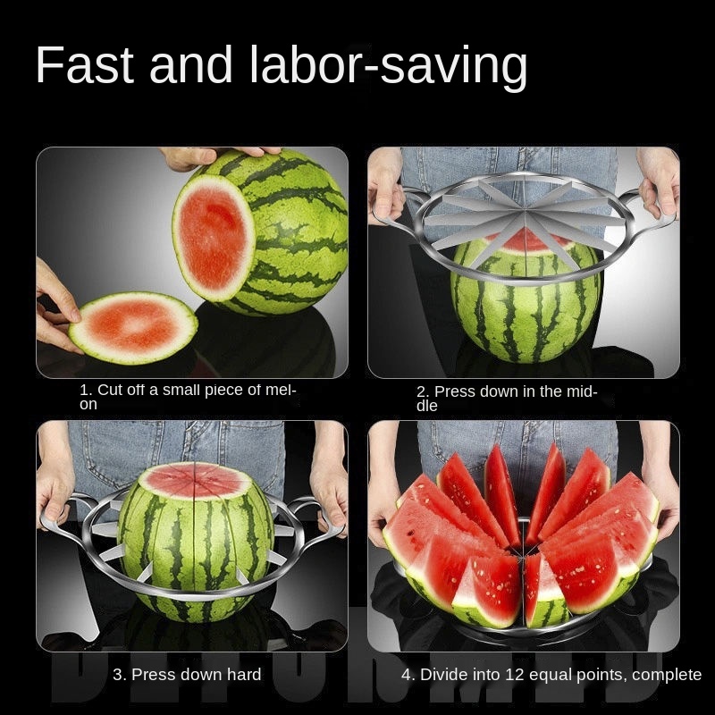 Coupe-pastèque Jumbo en acier inoxydable, coupe-segment de Melon, outil de séparation des tranches de fruits, Gadgets de cuisine