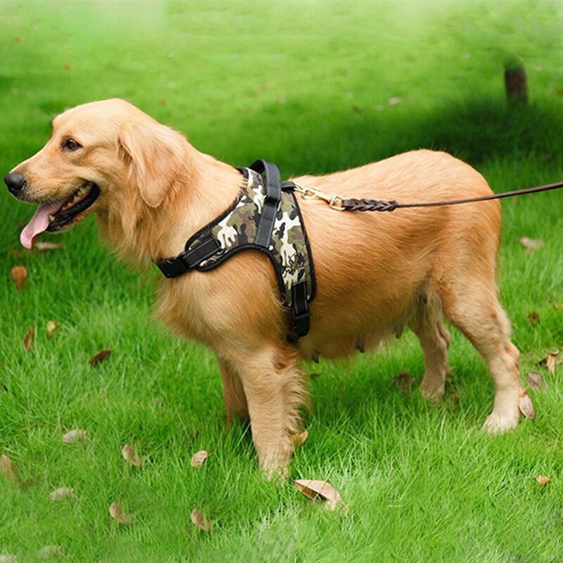 Justerbar ingen drag hundsele väst för stor hund sele stor hund koppel husdjurstillbehör väst sällskapsdjur krage tillbehör till bröstband