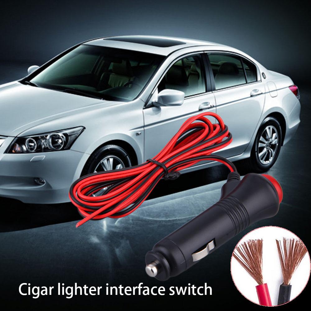 Universal Switch 12V Male Car Cigarette Lighter Socket Plug Connector On Off Switch 1.5m