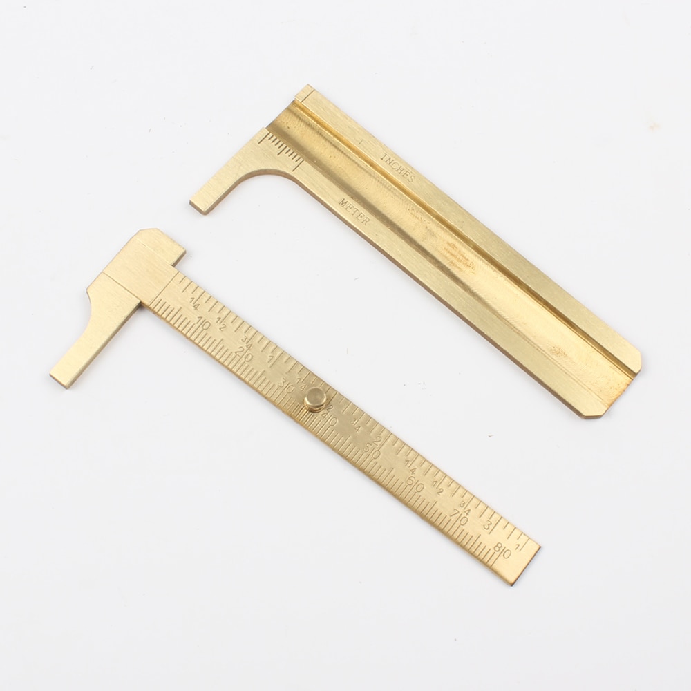 Measure Measurement Tool 80mm Mini Solid Brass Sliding Gauge Double Scale Vernier Caliper Portable Tool