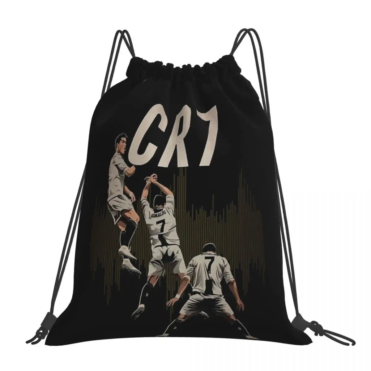 CR7 Cristiano Ronaldo sacs à dos sacs à cordon portables cordon paquet poche articles divers sac BookBag pour homme femme étudiants: vert militaire