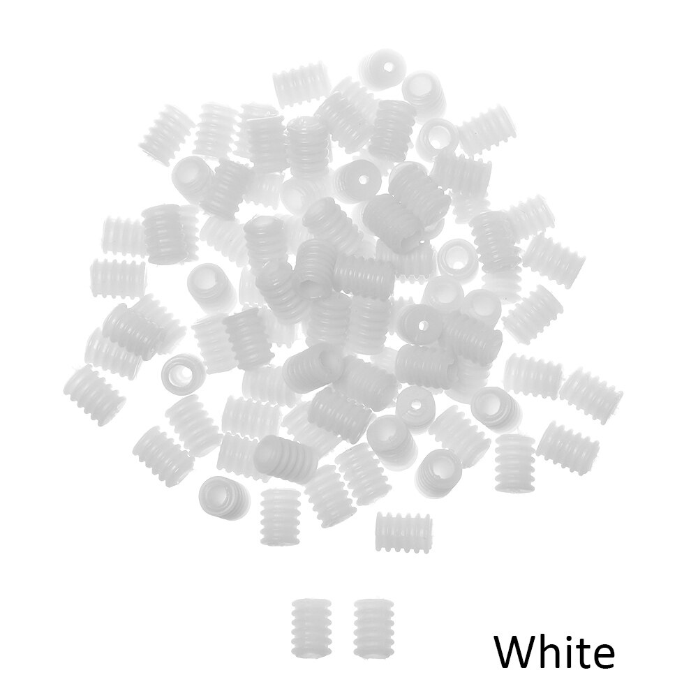 100 Pcs Silicone Flat Spiral Buckle Adjustable Bead Anti-slip Mask Buckle Elastic Band Cap Stopper Ear Cord Drawstring Button: white