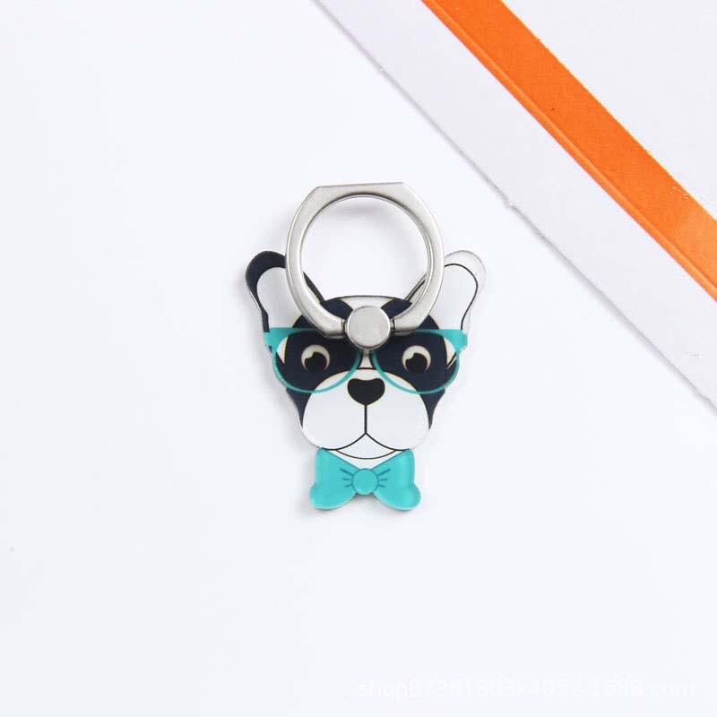 360 Degree Bulldog Cute Dog Finger Ring Smartphone Stand Holder Mobile Phone Holder For Iphone Huawei All Phone: 6