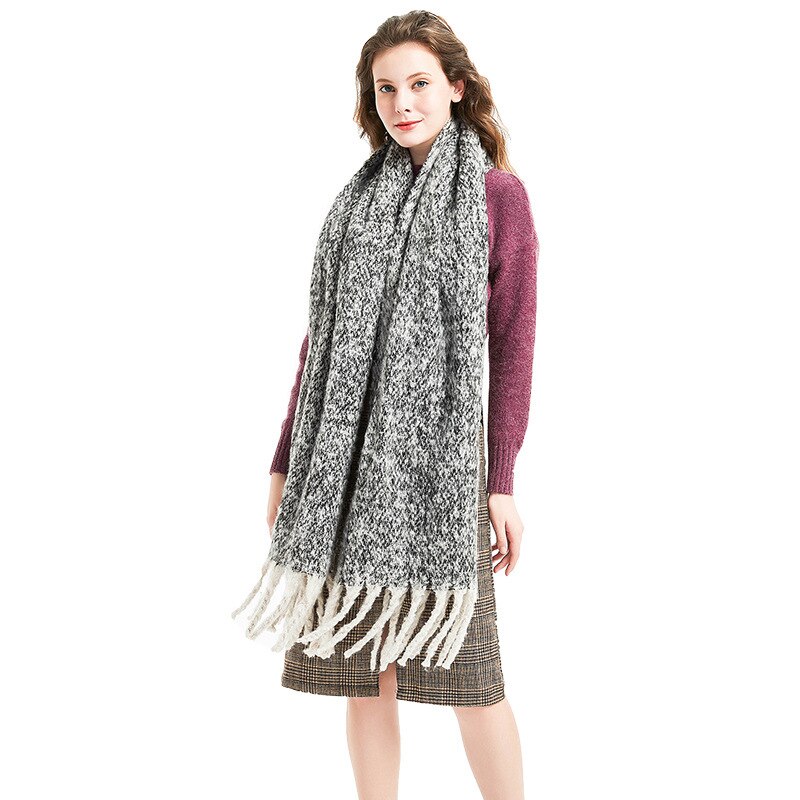 Gros sable gland pince fleur couleur correspondant écharpe châle épaississement écharpe écharpe femmes hiver Sjaals Voor Dames femmes écharpe