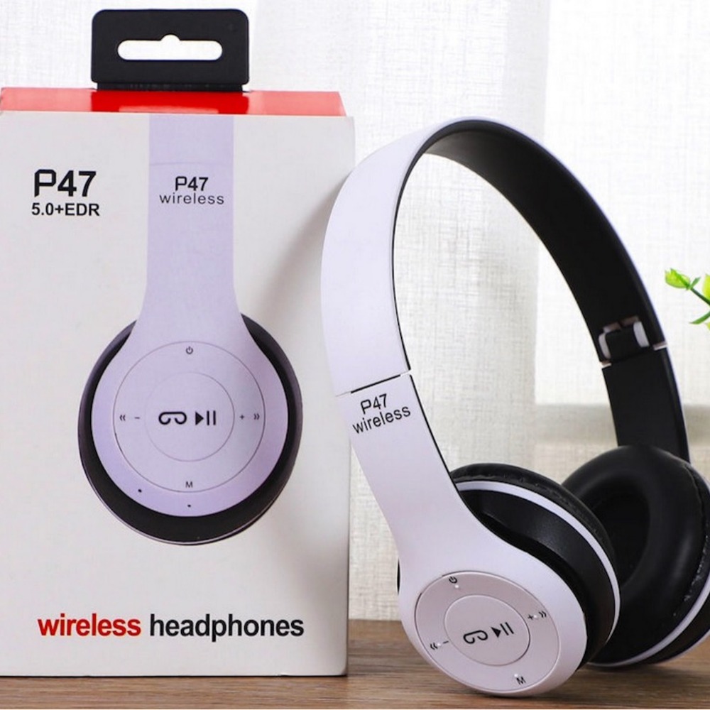 Nuevos auriculares Bluetooth P47 montados en la cabeza de graves plegable montado en la cabeza deporte inalámbrico