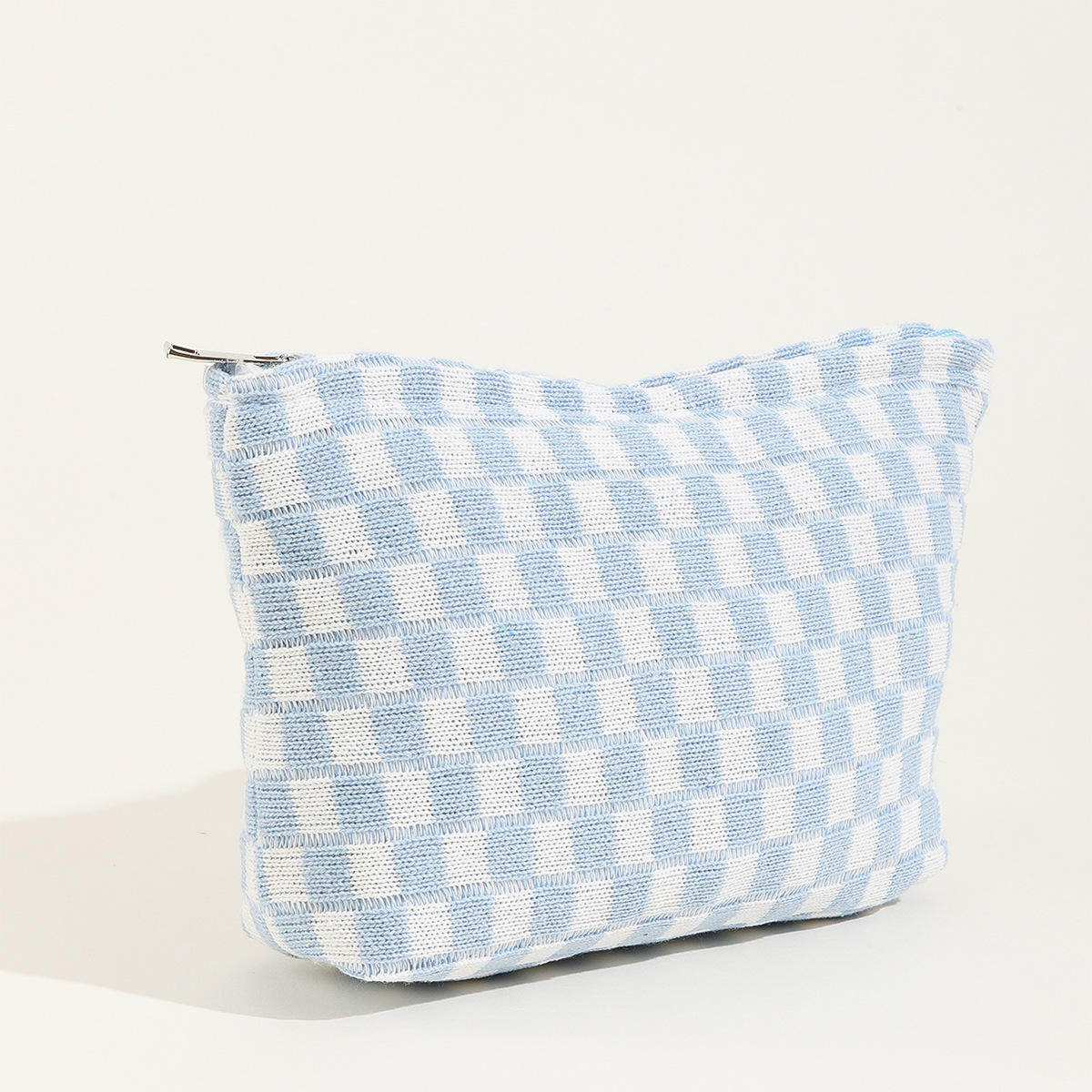 Bolsa de maquillaje grande para mujer y niña, bolso de viaje portátil, bolsa de aseo, organizador, estuche de lápices: Azul