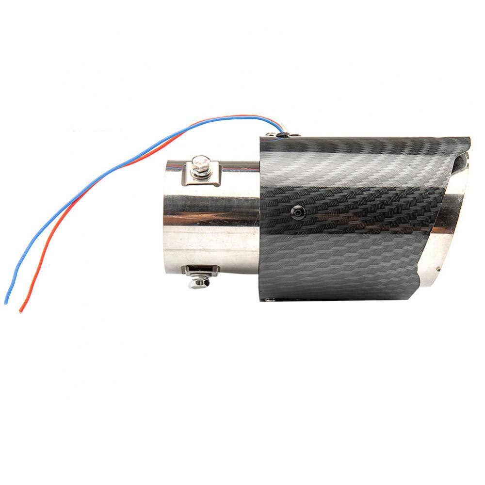 Uitlaat Tip Uitlaat Universele Auto Carbon Fiber Uitlaat Met Rood/Blauw Led Licht
