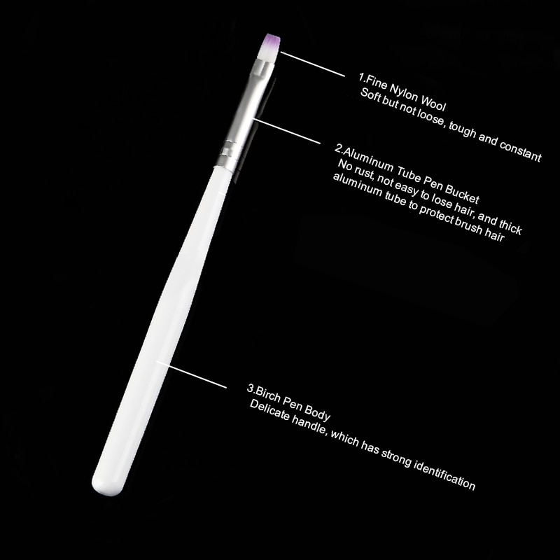 Nagel liner uv kwast schilderen gradiënt tekenen nagel kwasten witte handgreep nail art pen gereedschap