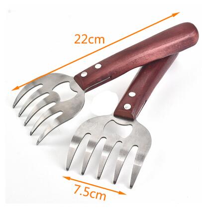 Metall kött klor strimla vassa björn lyft tång köttberedare för kalkon stek gaffel mörare grillverktyg från bränt: C
