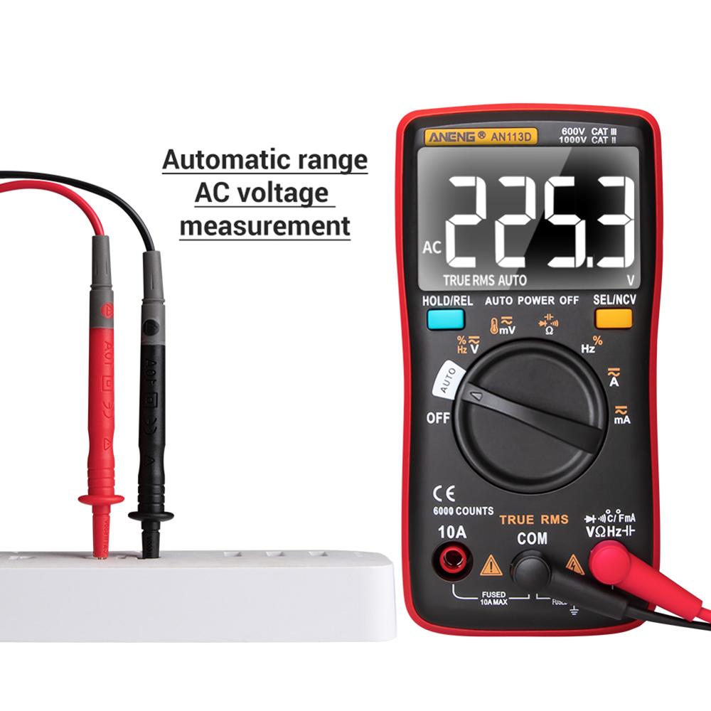 An113d ncv digitalt multimeter ac/dc spenningstester autoavstandsstrømtest håndholdt måler digitalt multimeter bakgrunnsbelysning