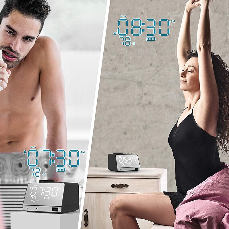 Digital Alarm Clock Radio, Dual Alarm with Bluetooth Speaker, Weekday/Weekend Mode, Snooze, FM Radio Sleep Timer