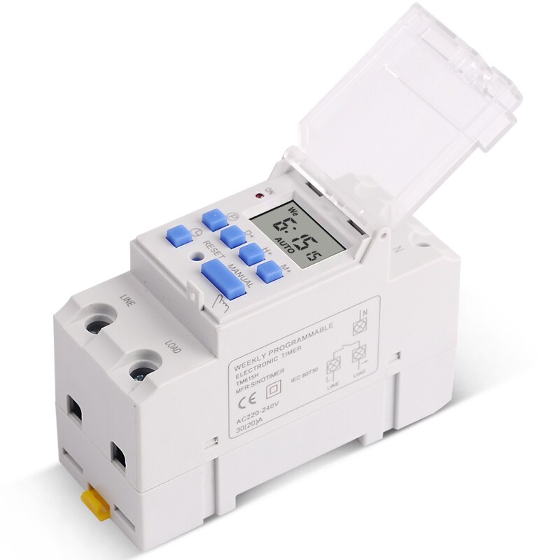 220V 16A Digital Timer Switch Programmable Time Relay for High Power LED Lighting Loading ON/OFF