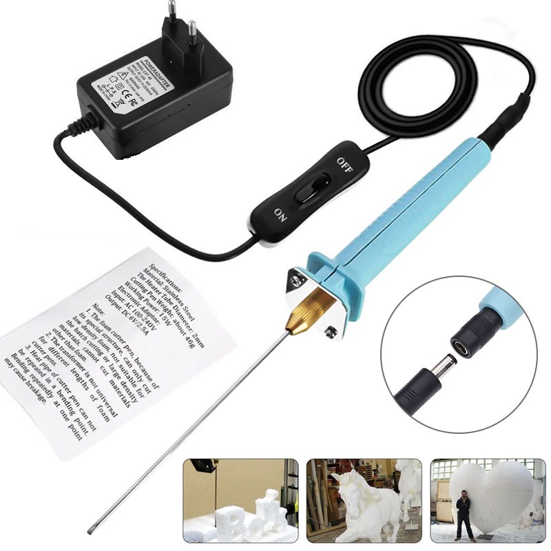 Electric Foam Cutter 10cm 15W Polystyrene Styrofoam Knife Wire Foam Cutting Pen US EU Plug