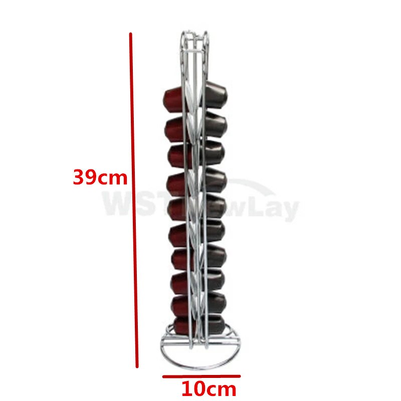 Nespresso Capsule Black Rotating Rack Stainless Steel 360 Degree Display Holder Storage 20-60 Cups Capsules Coffee Pod Rack: B