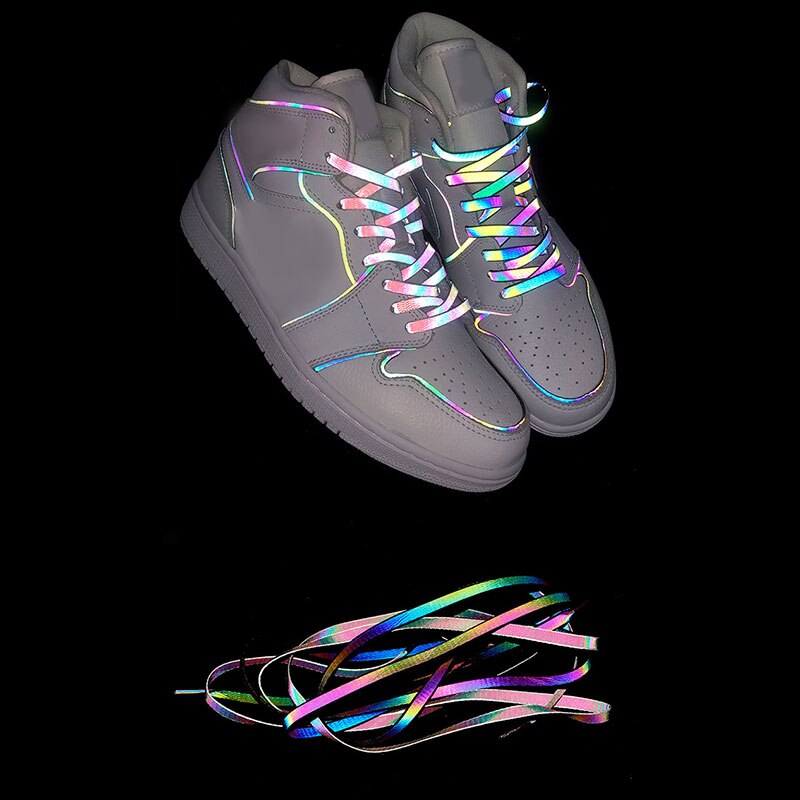 1 Paar Fluorescerende Schoenveters Platte Canvas Sneakers Veters Lichtgevende Kleurrijke Schoenveter Unisex Glow In The Dark Night Schoen String