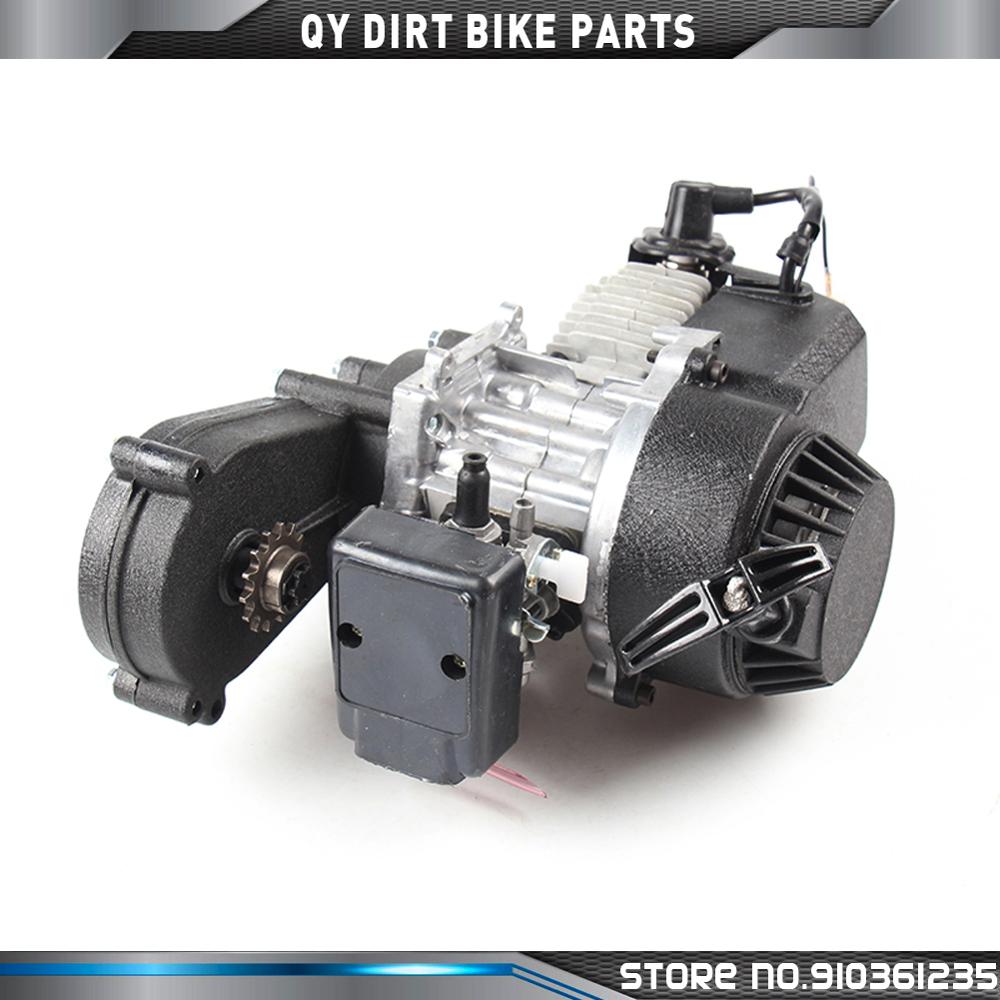 2 temps en plastique 49CC moteur tirer E démarrage 13MM carburateur en plastique pour Mini Moto poche ATV Quad Buggy saleté Pit Bike