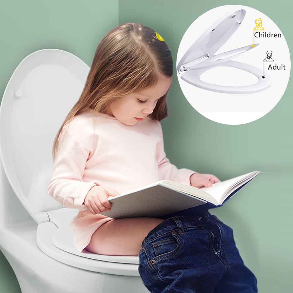 Ouv form barn voksen toiletsæde med barnepottetræning dækning pp materiale dobbeltsæder sikkert praktisk til voksne børn