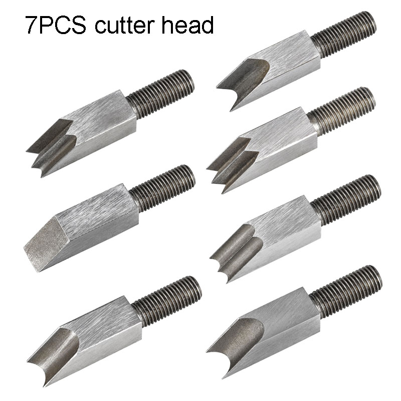 Chamfer Plane Woodworking Hand Planer 45 Degree Bevel Cutter Head Edge Corner Flattening Tool Manual Planer Carpenter Hand Tools: Cutters 7pcs