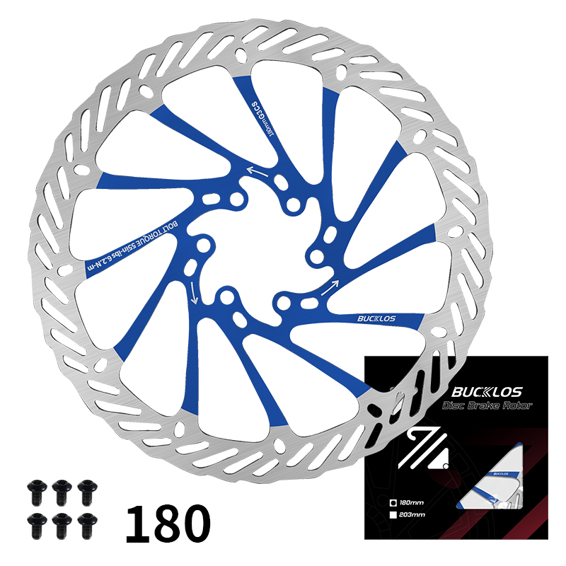 BUCKLOS G3CS Rotor 160MM 180MM 203MM Bicycle Disc Brake Rotor Bike Hydraulic Brakes Rotor High Strength Road MTB Rotors 160: Blue