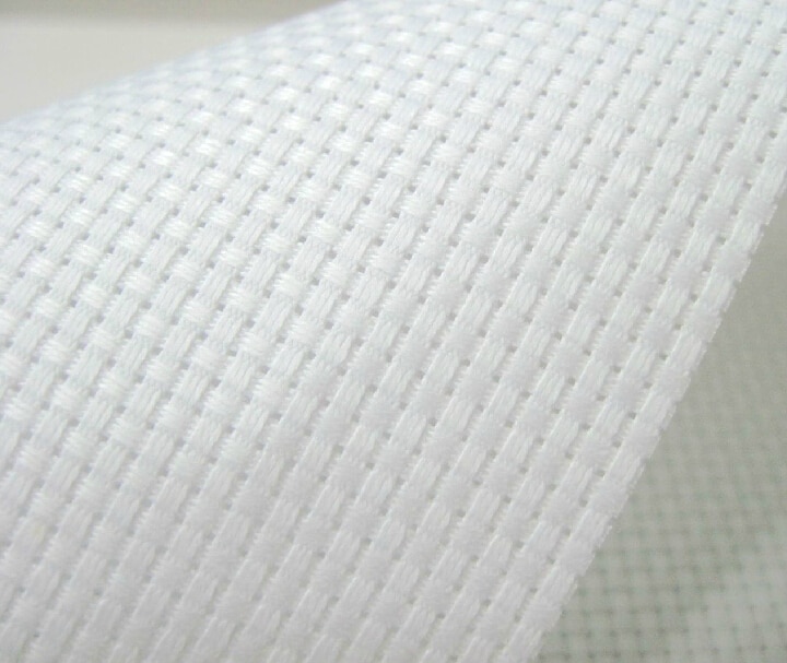 Top white cross stitch embroidery canvas 11CT 11ST any size, 50cmx50cm, with lockstitching