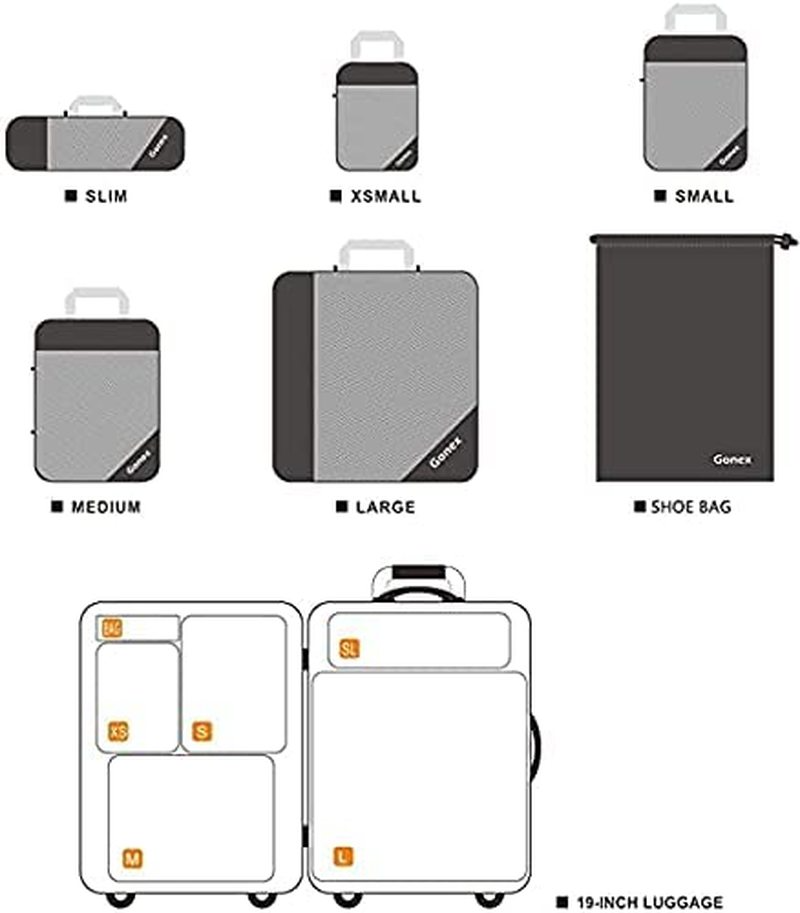 6-piece Travel Packaging Cube Storage Bag Packaging Compressed Travel Luggage Packaging Storage Bag Set