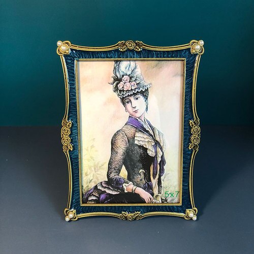 Golden Branches Floral Photo Frames Modern Gold Plated Framed Picture Frame Desk Decoration Family Portrait Photo Frame: A 7 inch
