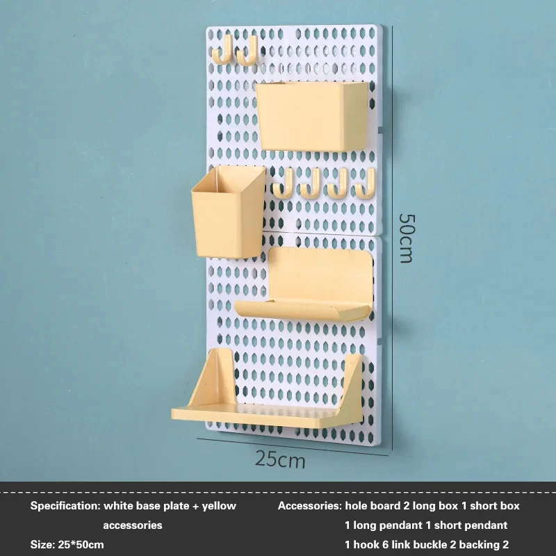 Pegboard painéis de parede pegboard organizador de parede montagem display diy pegboard kit ferramenta armazenamento painel rack banheiro cozinha: Vermelho