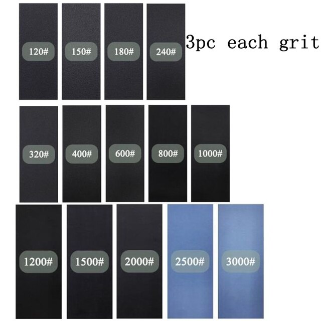 20pc Set di carta vetrata 1000/2000/3000/5000/7000 grana carta abrasiva carta abrasiva abrasiva ad acqua/a secco per lucidatura di metalli in legno Automotive: YELLOW