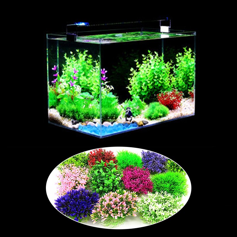 12 Kinds Artificial Aquarium Decor Plants Water Weeds Ornament Aquatic Plant Fish Tank Grass Decoration Accessories 12*6cm