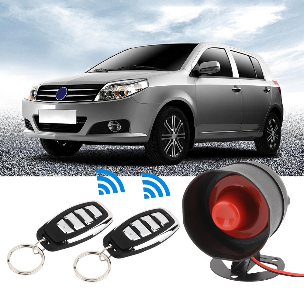 Universele One-Way Auto Alarm Voertuig Systeem Beveiliging Systeem Keyless Entry Sirene Met 2 Afstandsbediening Inbreker