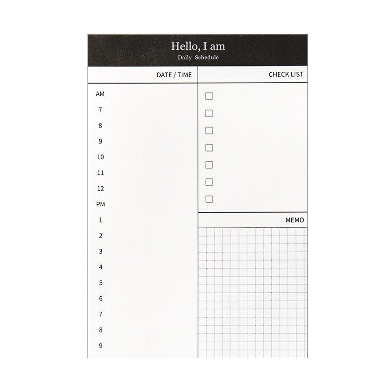 Desktop daily check list, 12.4 x 8.5 cm 50 sheets 80 GSM, daily planner office&school supplies: Default Title