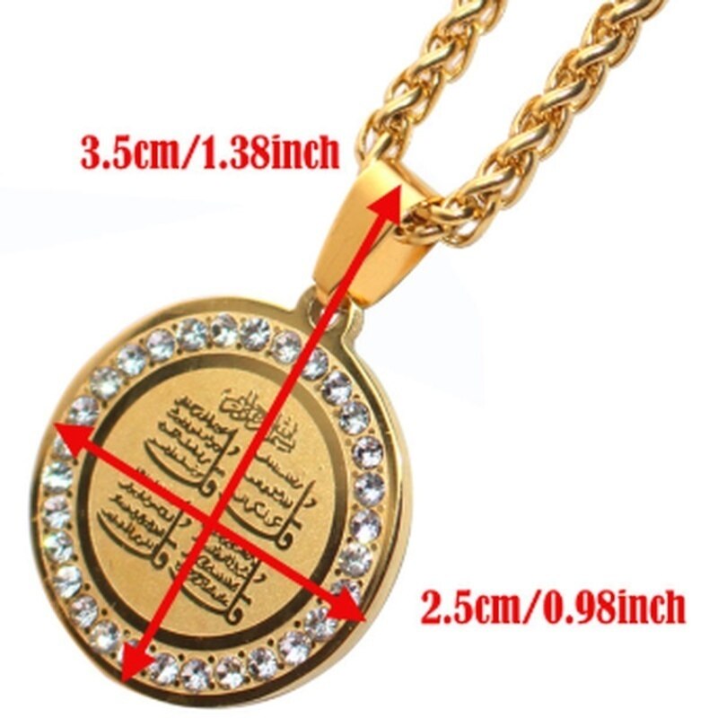 Islam Muslim Koran Anhänger Halskette Allah Amulett Männer Religiöse Stil Schmuck