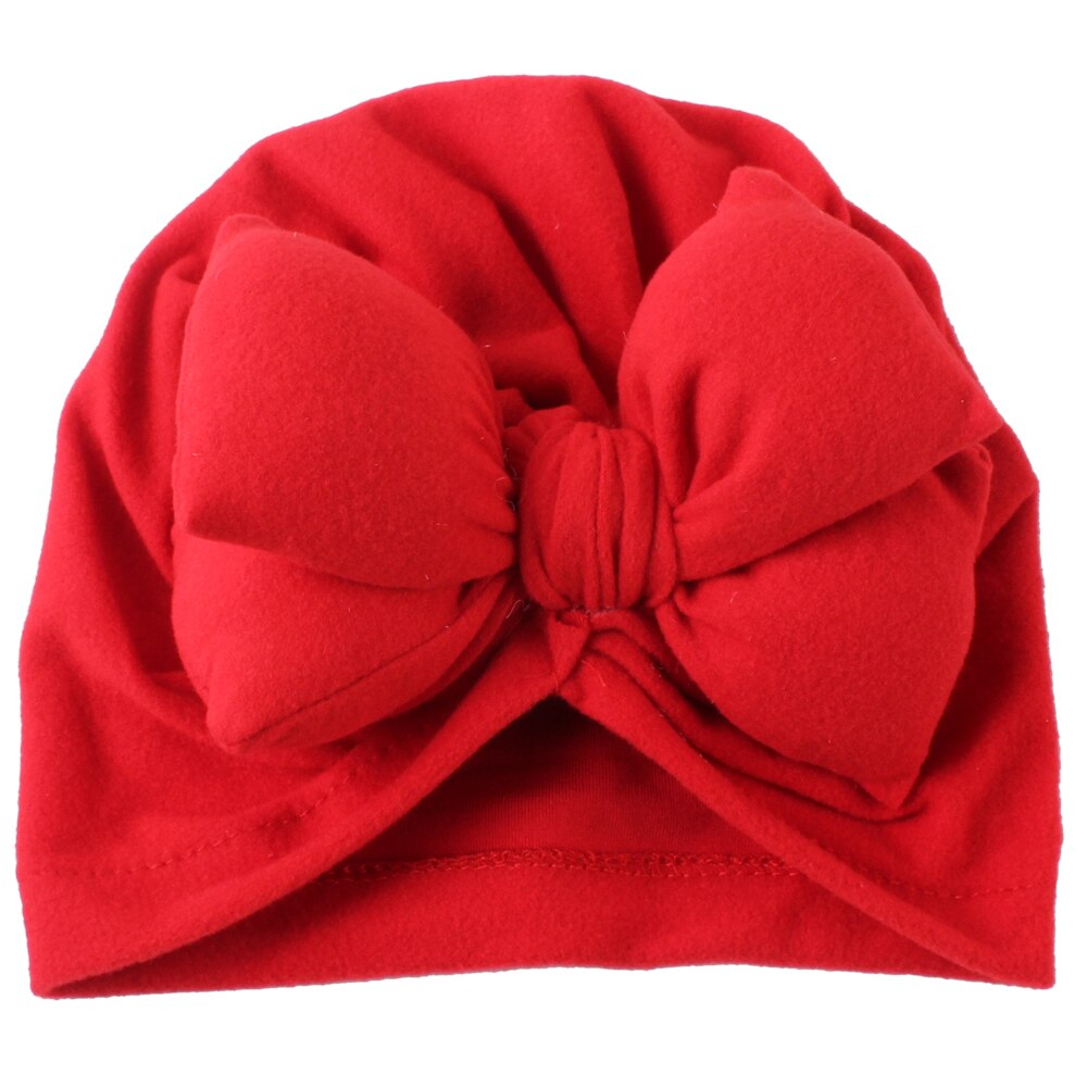 Babytillbehör söta nyfödda flickor barn turban mjuk siden rosett mössa linda huvudbonad pannband