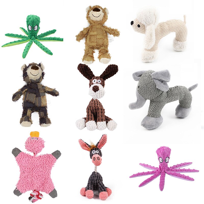 Dog Pet Toy Donkey Shaped Chew Toy Outdoor Interactive Training Dog Supplies Squeaker Squeaky Plush Bone Molar Toy