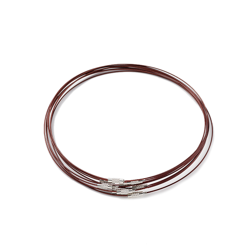 10pcs 46cm Stainless Steel Necklace Wire Cord Choker Chain with Brass Screw Clasp For DIY Jewelry Making Supplies Accessories