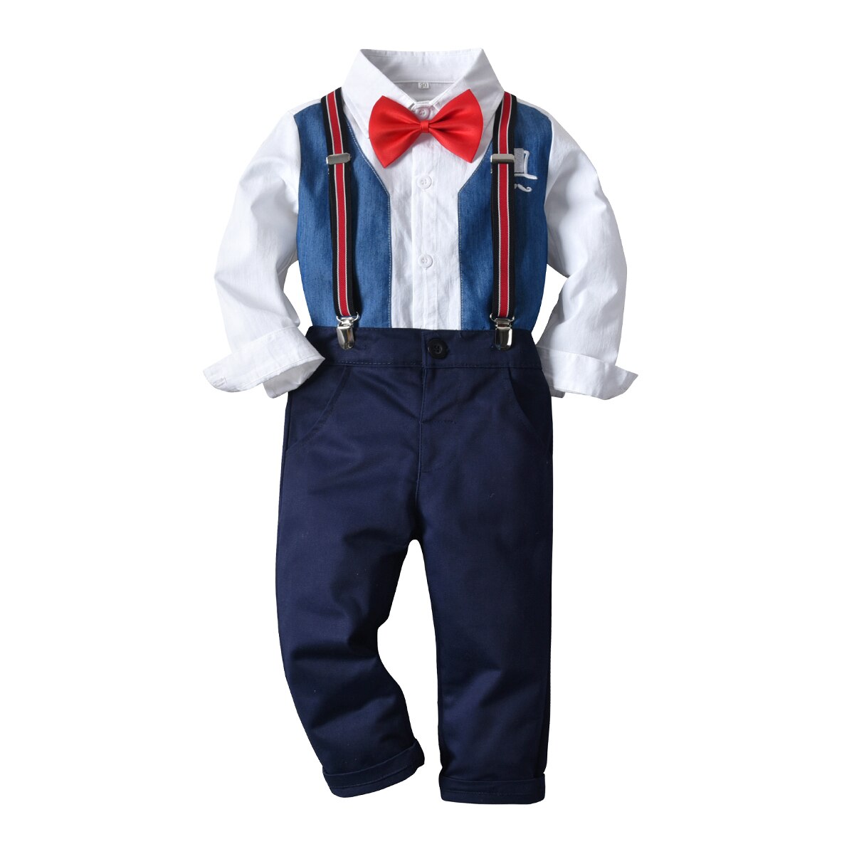 Traje formal de para niños y niñas, chaleco, camiseta y babero, ropa bonita para niños pequeños, traje para Banquete de boda, 2 uds.