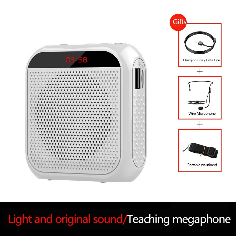 Megáfono de enseñanza altavoz maestro del altavoz al aire libre guía micrófono conferencias dedicado a Hawking altavoces pequeños,: Blanco