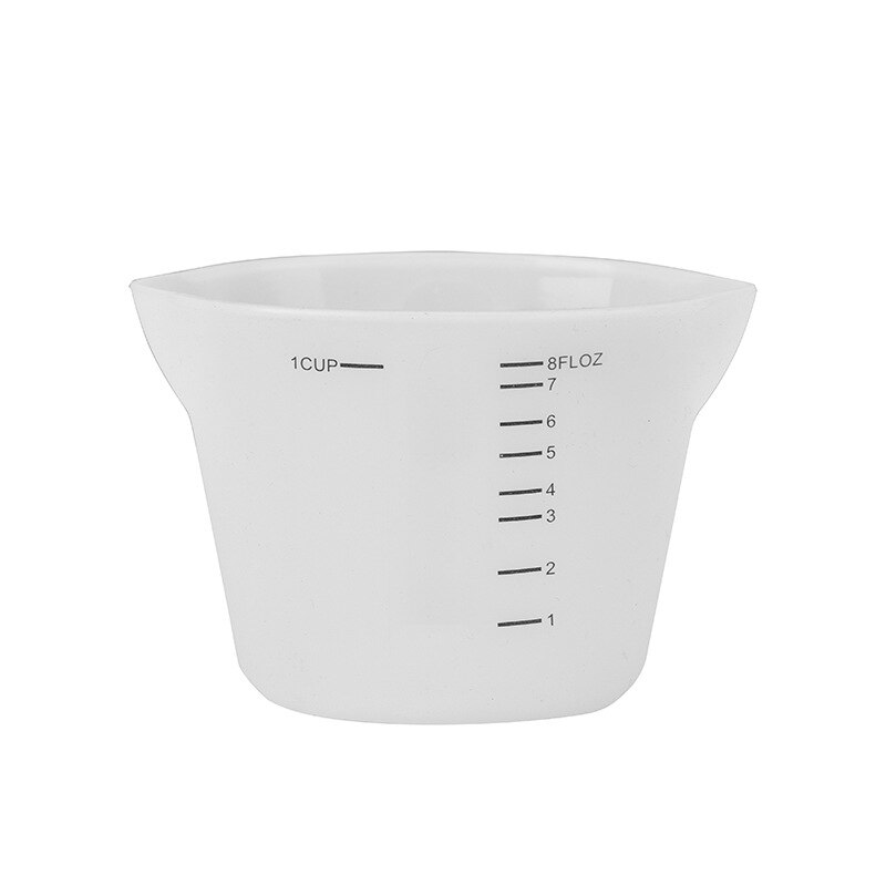 Baking Soft Measuring Cup Double-spout Silicone Measuring Cup Baking with Graduated Soft Measuring Cup Kitchen Accessories: 250ML White