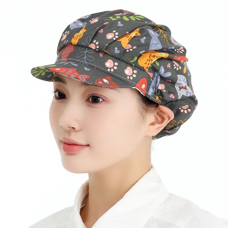 Damen-Kochmütze für sterben Küche, ölbeständig, rauchfrei, zum Kochen, kochendes Öl, spritzwassergeschützt, Heimarbeitskappe, Fabrik-Staubschutz: Himmel Blau