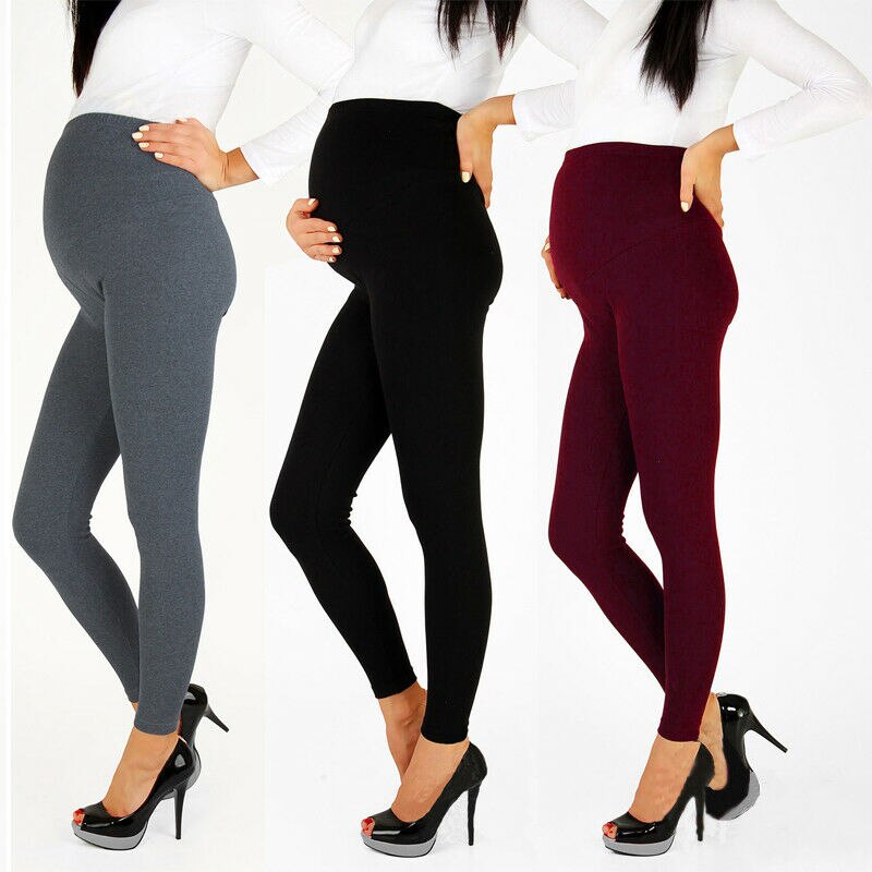 Women's Full Length Maternity Warm Leggings Ladies Nursing Wear Pregnancy Warm Pants Solid High Waist Trousers Autumn Style