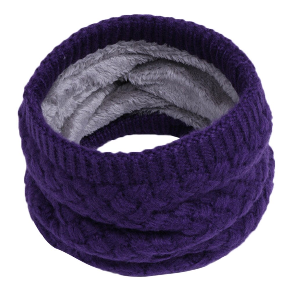 3-15 years KIDS Winter Scarf For Children Knitted Baby Ring Scarf Children Scarf Neck Cotton Thickened Collar Scarves For Girl: Purple