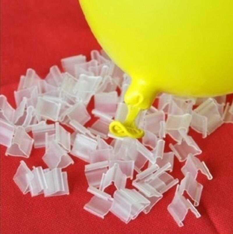 100pcs Latex Balloon PVC Clips Balloons Sealing Clamps Balls Accessories Clip Ballon Buttons Party Supplies M09