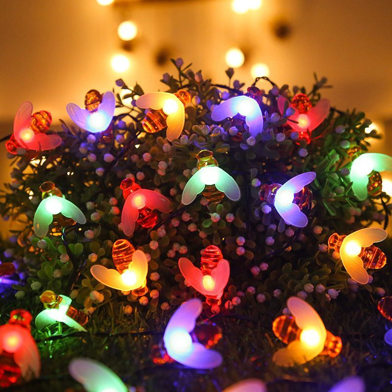 20/50/100 LED Solar- Biene Fee Lichterketten Gartenbeleuchtung 8 Modi Wasserdichte Außenbeleuchtung für Blumenzaun Weihnachtsbaum: Grün / 11-15W