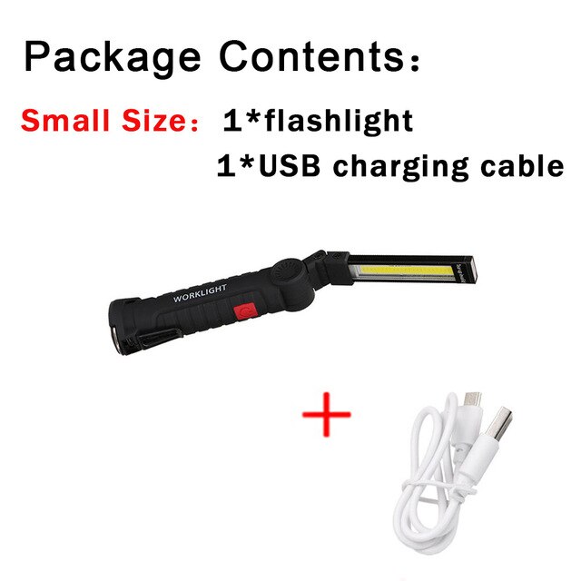 COB LED Lantern10W LED Emergency light Foldable LED Torch Flashlight USB Charging Portable Light 360 rotary with Magnet Hook: small size