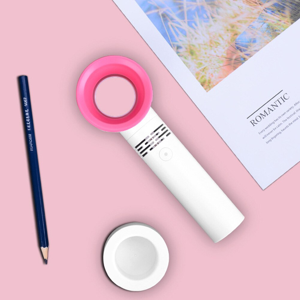 USB Mini Handheld Bladeless Fan No Leaf Handy Fan Small Airflow Cooling Fan