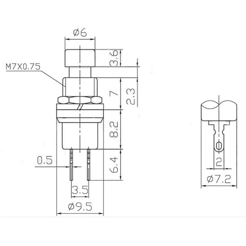 12pcs 7mm Momentary Push button Switch PBS-110 Press the reset switch Momentary On Off Push Button Micro Switch Normally Open NO