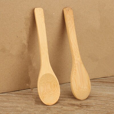 50 stk træ bambus skeer honning ske baby skeer mini skeer: 13cm ovale bambus